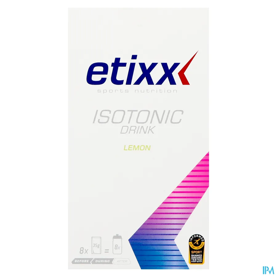 packshot van Etixx Isotonic Lemon Pdr 8x35g