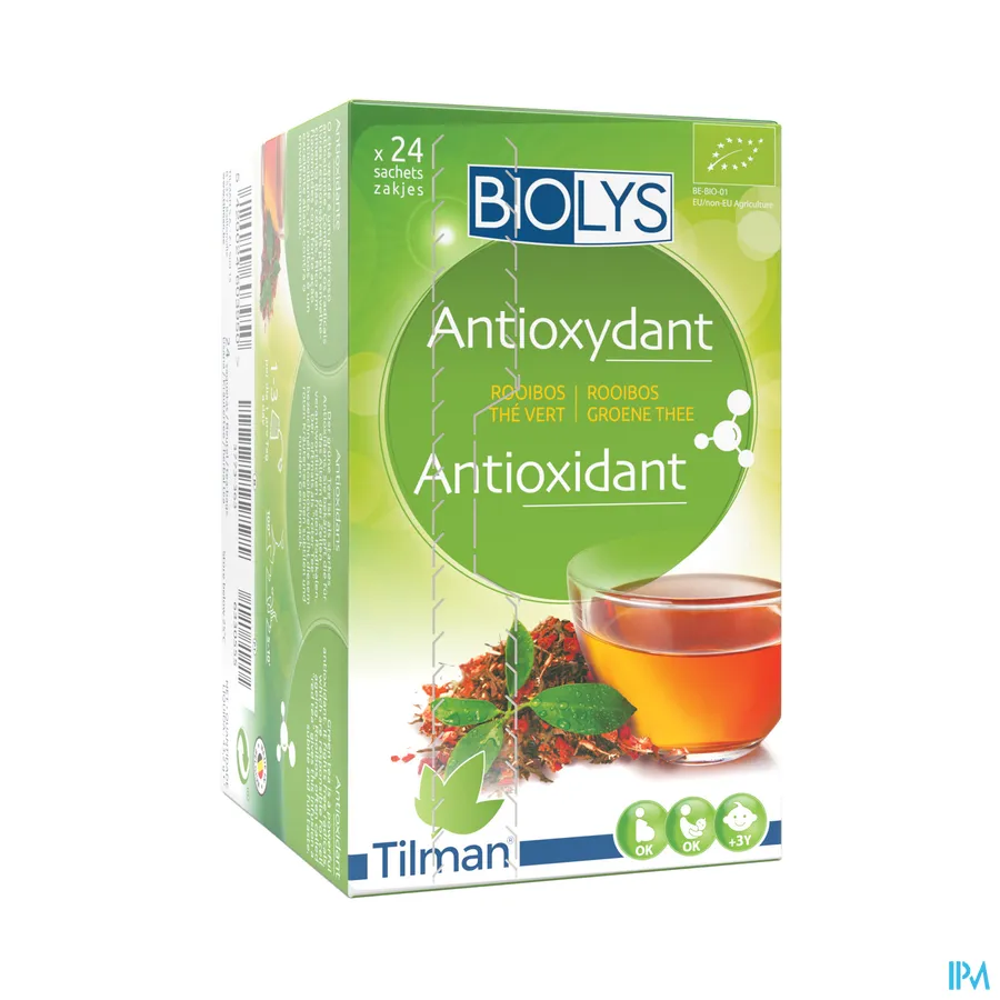 packshot van Tilman Biolys Antioxidant Rooibos-Groene Thee 24 zakjes