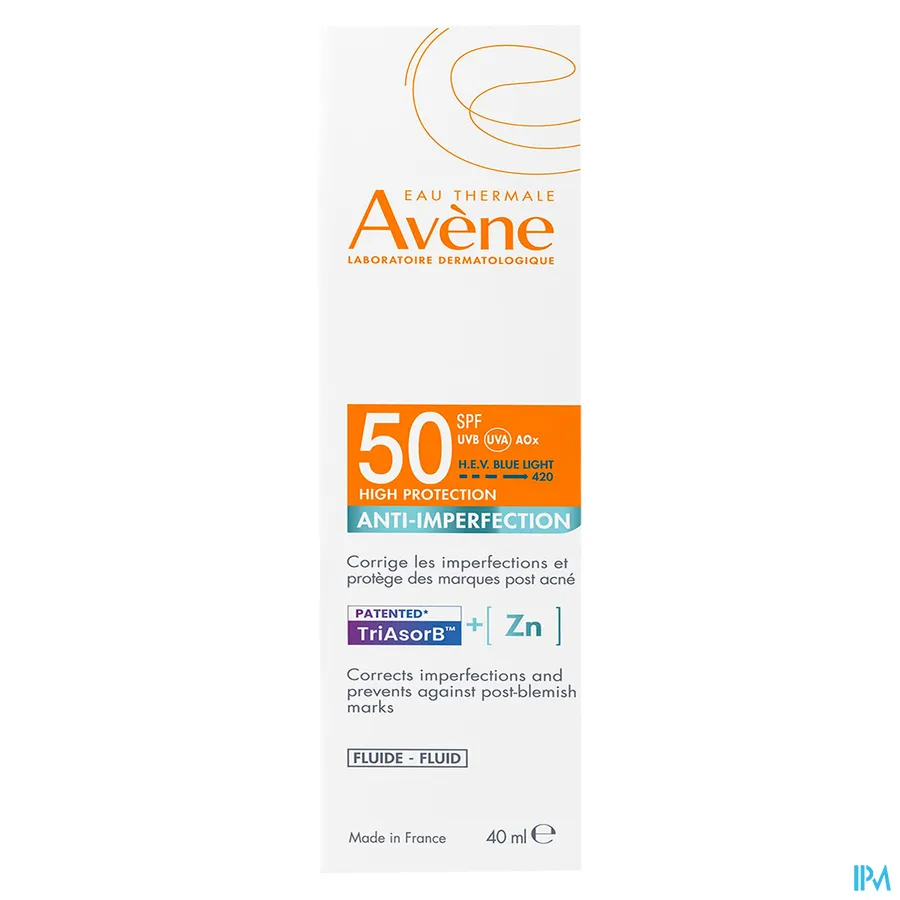 packshot van Avène Anti-Imperfection Zonnefluid SPF 50 40 ml