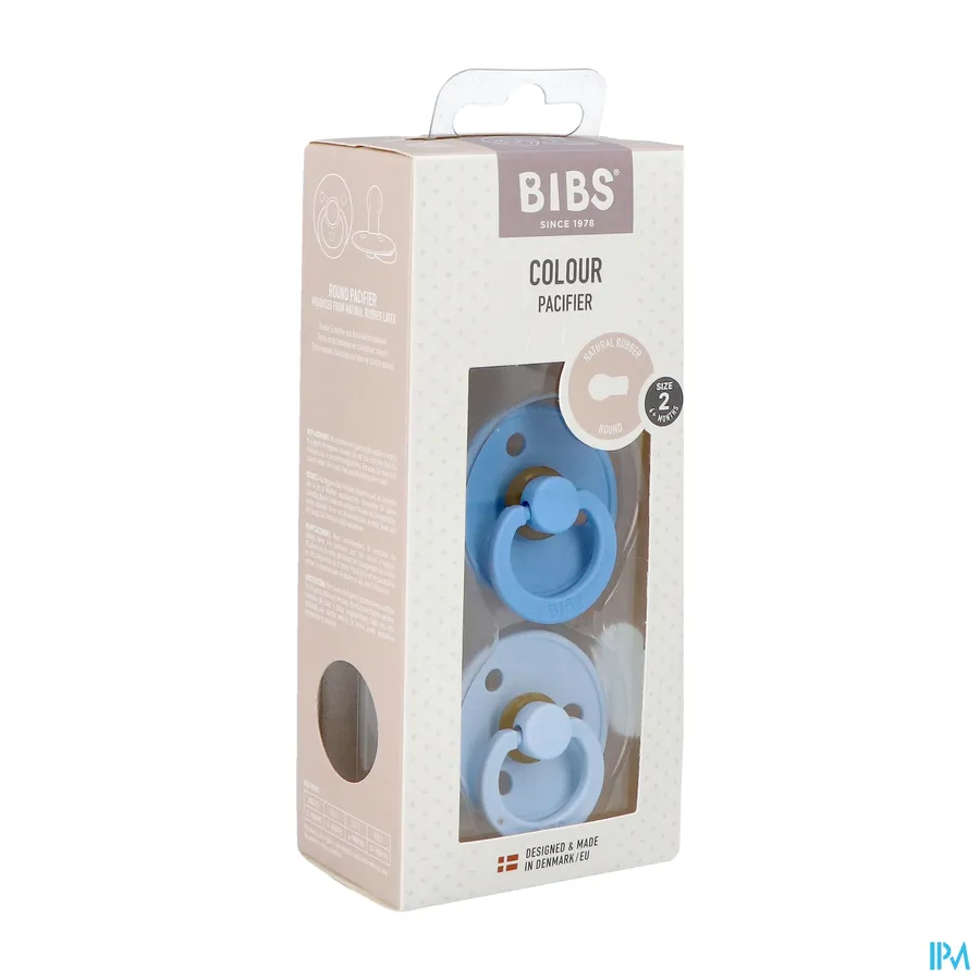 packshot van Bibs 2 Fopspeen Duo Sky Blue&baby Blue