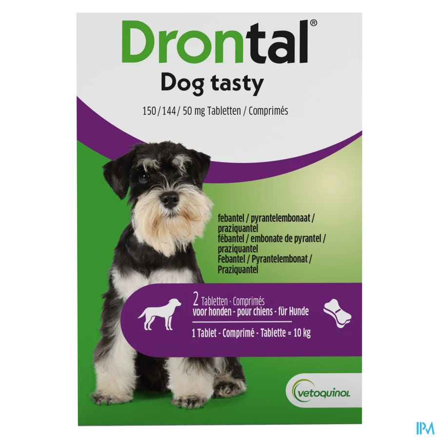 packshot van Drontal Dog Tasty Bone 2 stuks