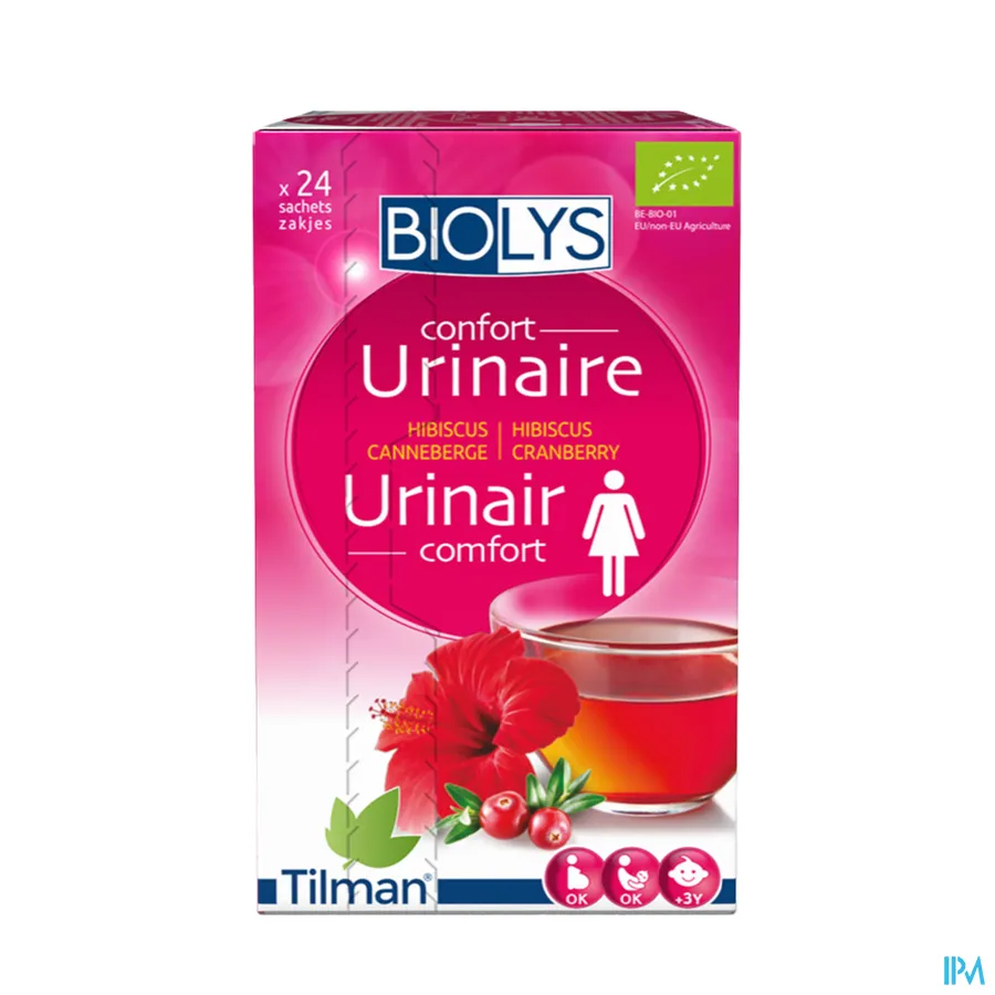 packshot van Tilman Biolys Urinair Comfort Hibiscus-Cranberry 24 zakjes