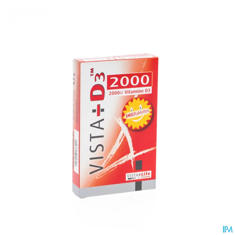 packshot van Vista-D3 2000 IE Vitamine D3 60 Smelttabletten