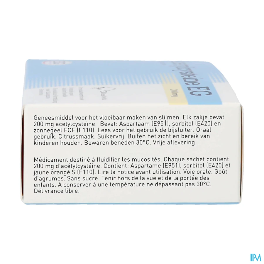 packshot van Acetylcysteïne EG 200 mg 30 Zakjes
