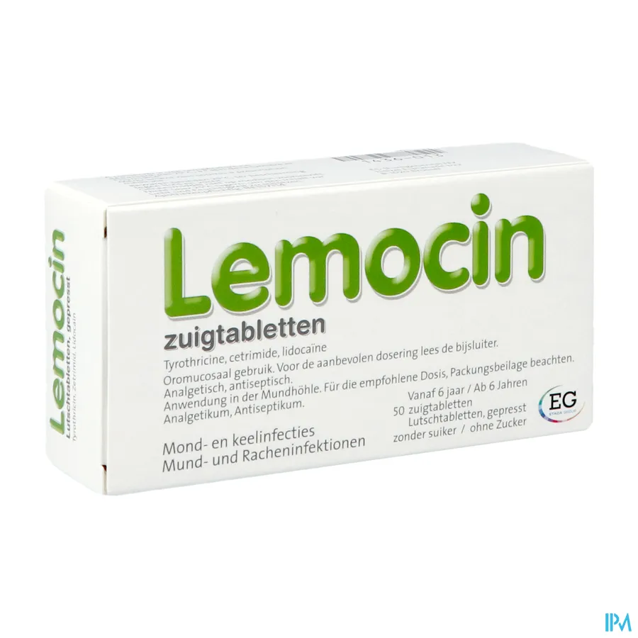 packshot van Lemocin bij Mond- en Keelinfecties 50 Zuigtabletten