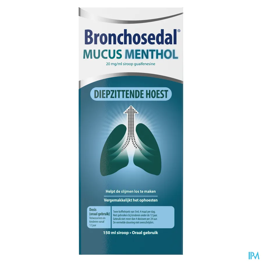 packshot van Bronchosedal Mucus Munt 150ml siroop