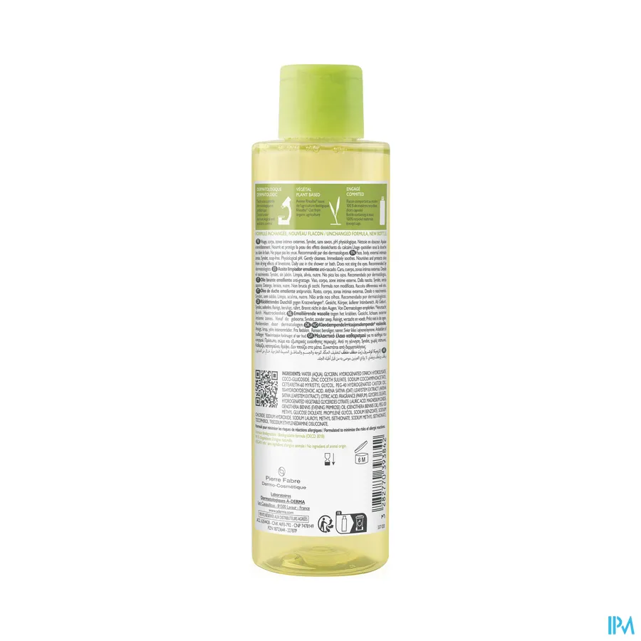 productshot van Aderma Exomega Control Emolierende Wasolie 200ml