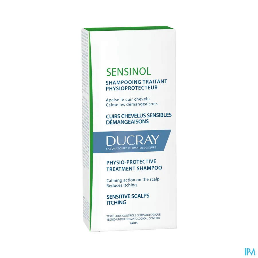 packshot van Ducray Sensinol Fysiologisch Beschermende Shampoo voor de Gevoelige Hoofdhuid 200 ml