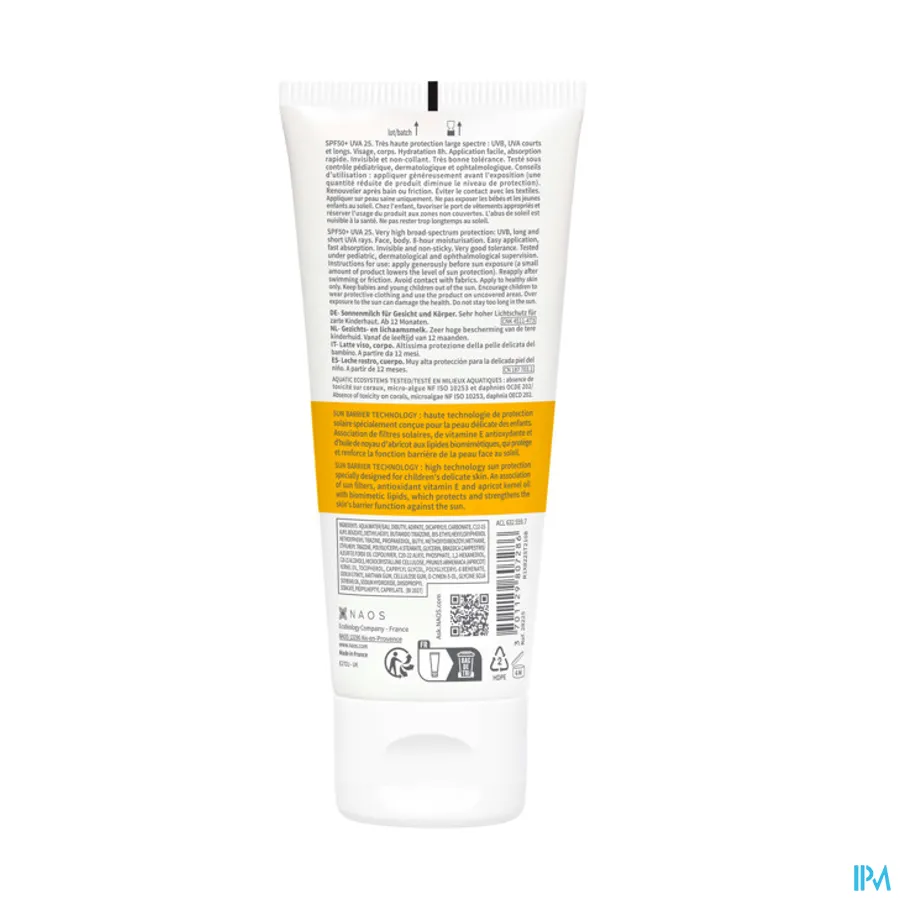 productshot van Bioderma Photoderm Pediatrics Lait Spf50+ 100ml