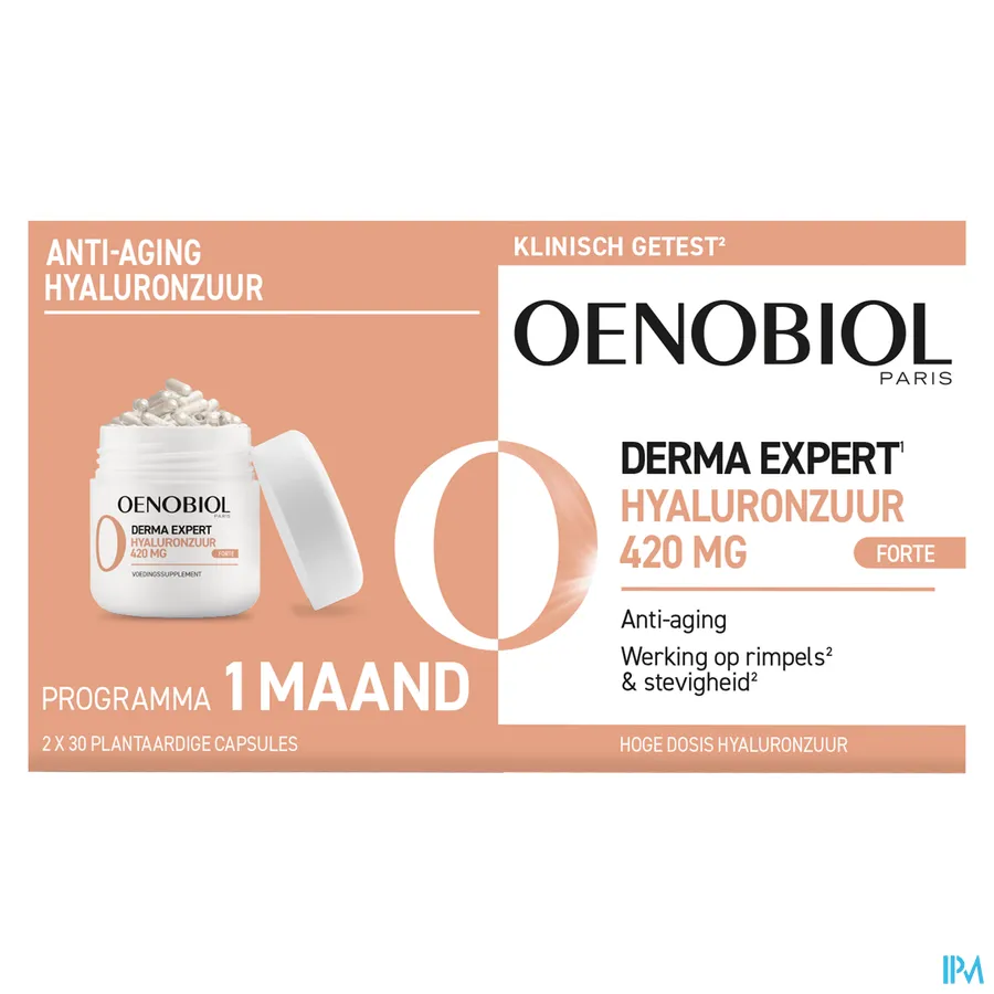 packshot van Oenobiol Derma Expert Hyaluronzuur 420 mg 2 x 30 capsules