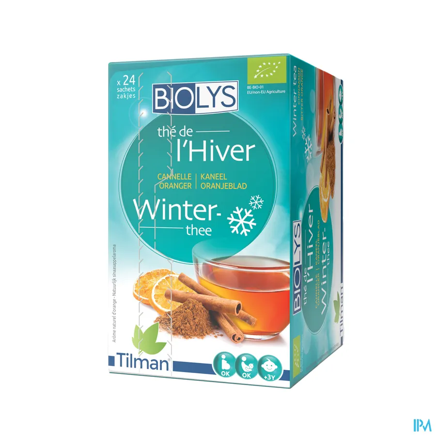 packshot van Tilman Biolys Winterthee Kaneel-Oranjeblad 24 zakjes
