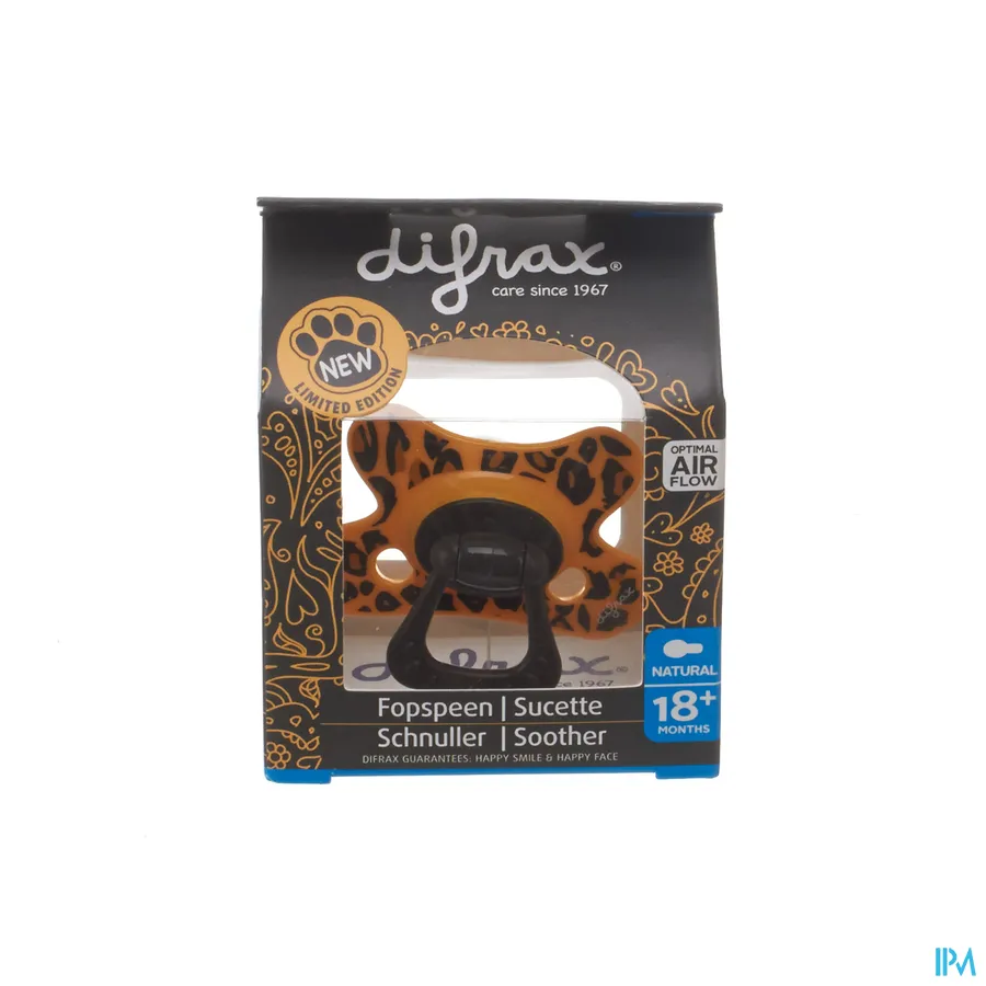 packshot van Difrax Fopspeen Natural 18m+ Special Edition