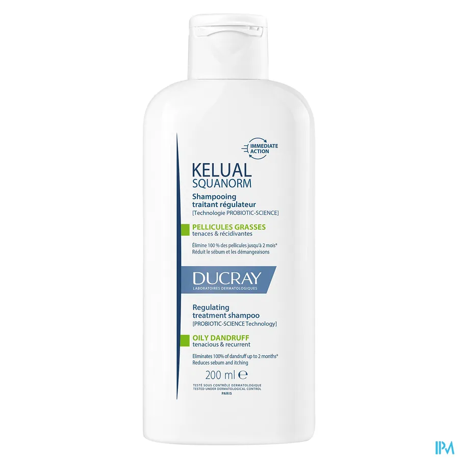 packshot van Ducray Kelual Squanorm Sh Vette Schilfers 200 ml