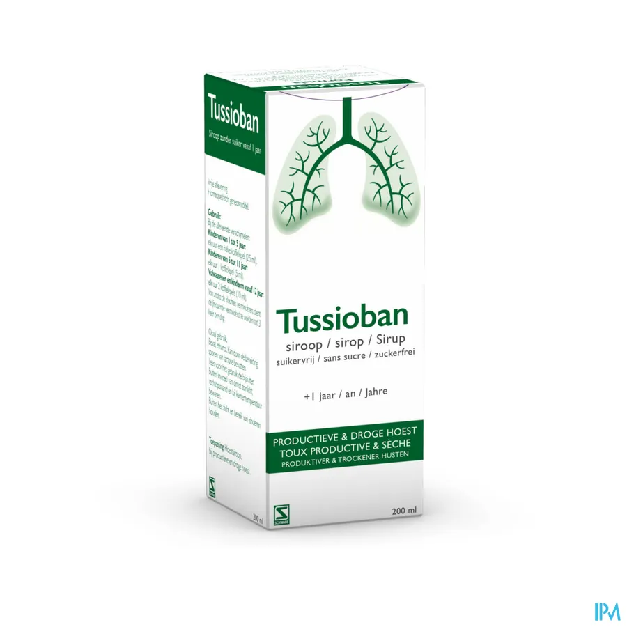packshot van Tussioban Siroop 200 ML