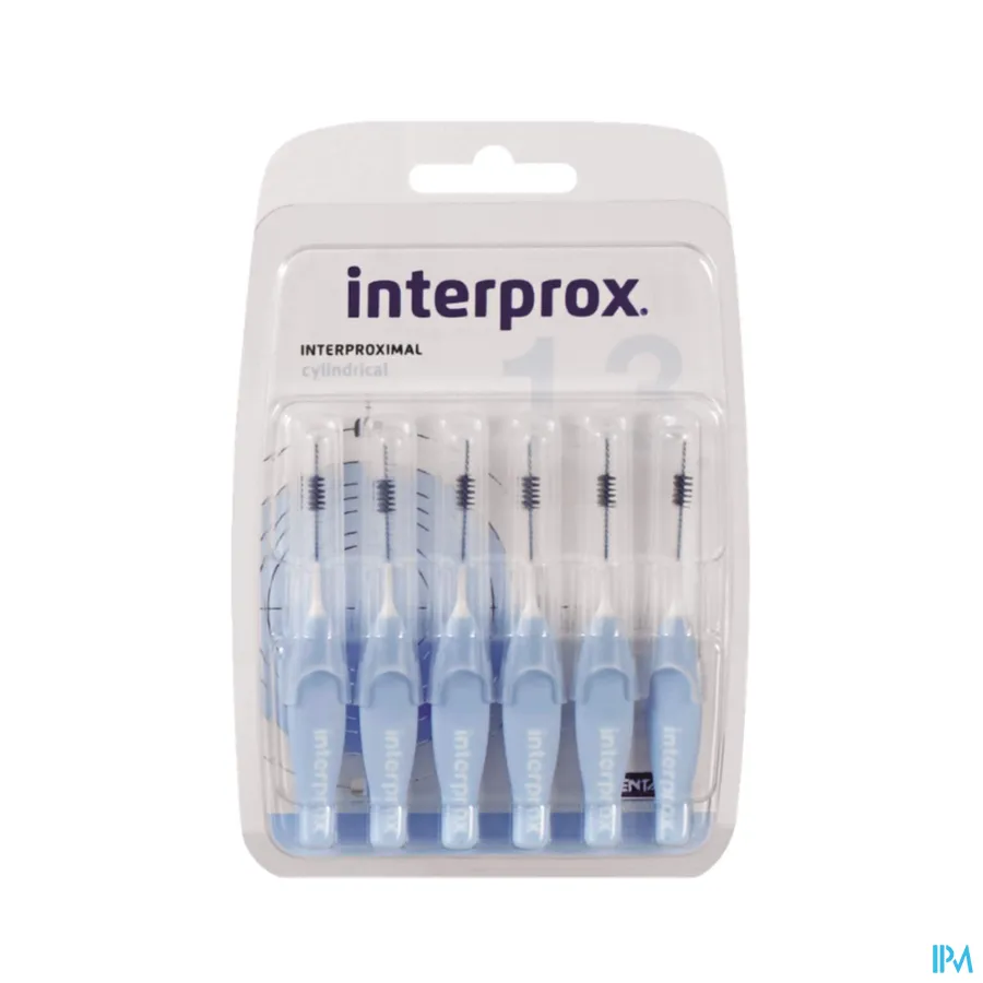 packshot van Interprox Premium Interdentale Borstels Cylindrical 1,3 Lichtblauw 6 Stuks