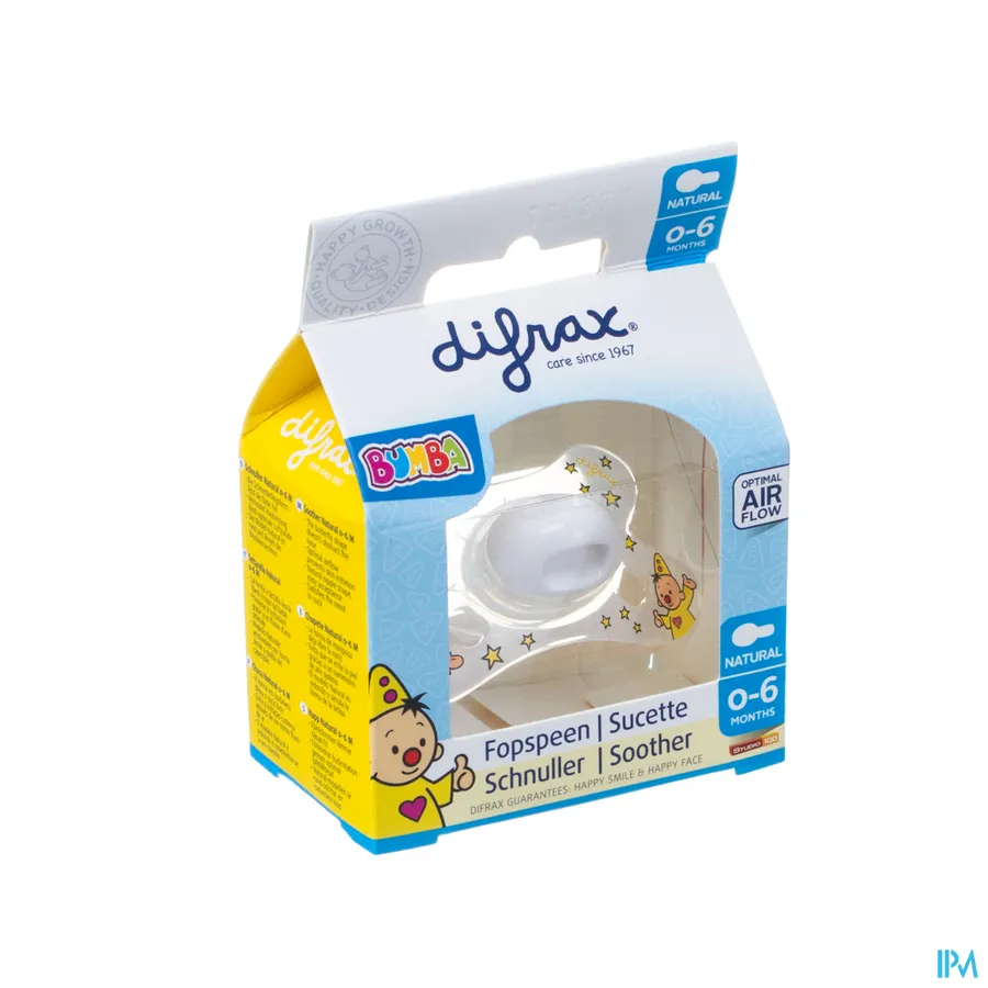 packshot van Difrax Fopspeen Natural 0-6m Bumba