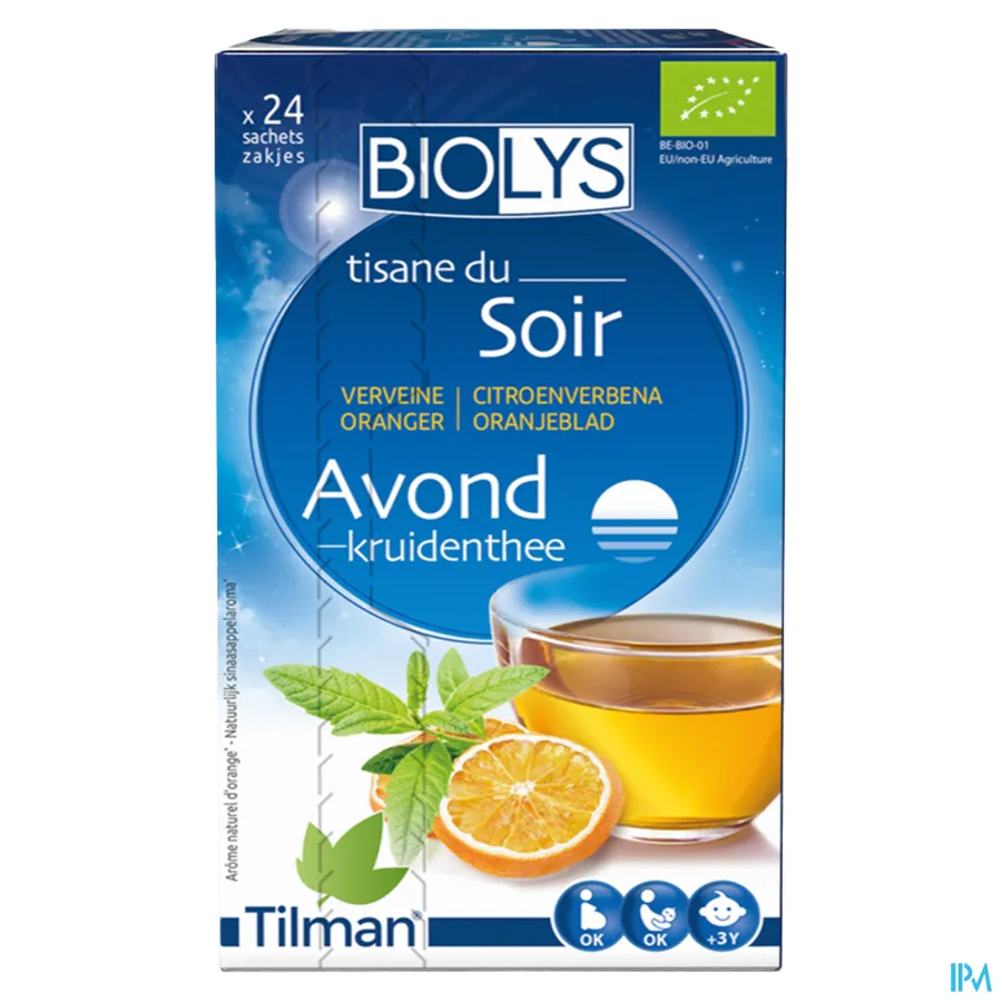 packshot van Tilman Biolys Avond Citroenverbena-Oranjeblad 24 zakjes