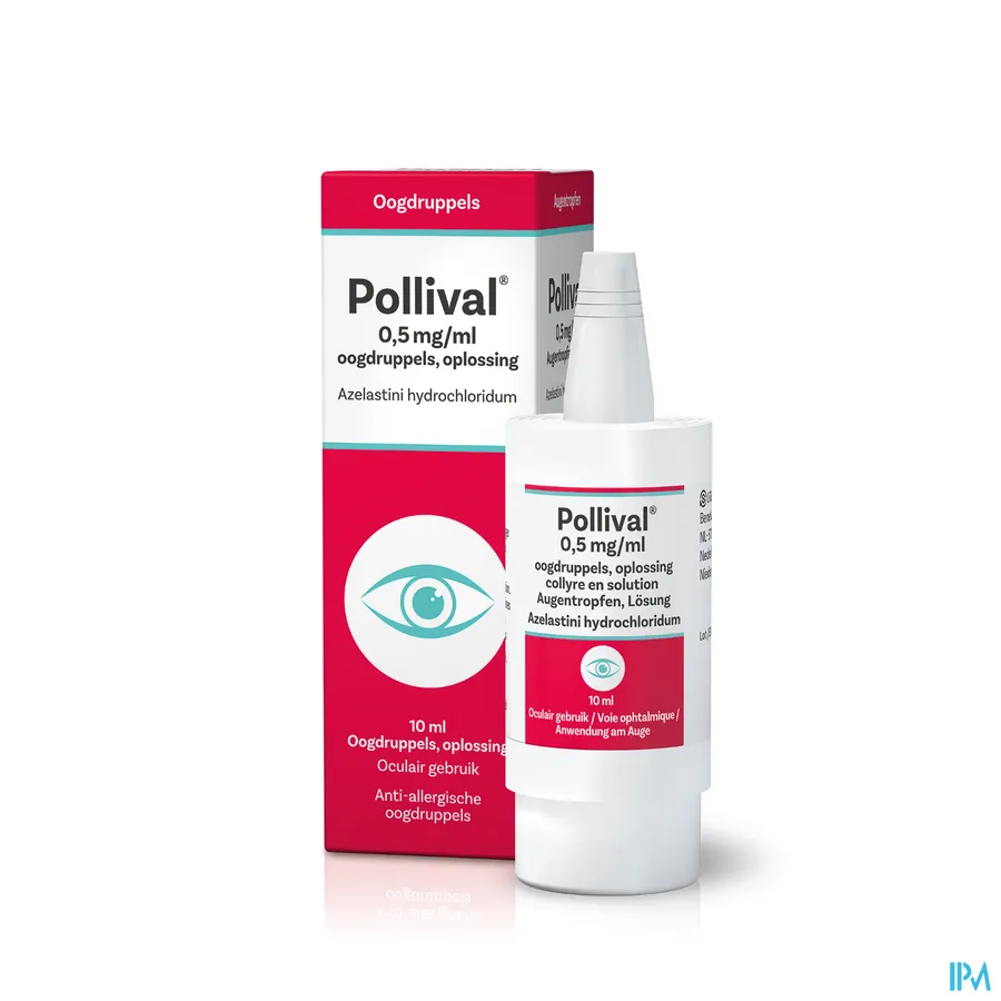 productshot van Pollival 0,5mg/ml Oogdruppels Multidosis Pompfles 10 ml