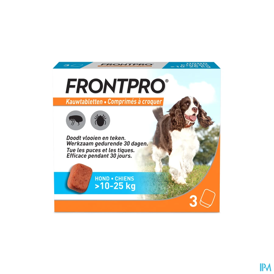 packshot van Frontpro Kauwtabletten 68 mg Hond >10-25 kg 3 kauwtabletten
