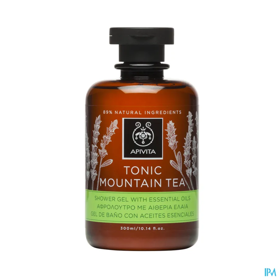 packshot van Apivita Tonic Mountain Tea Douchegel met Essentiële Oliën 300 ml