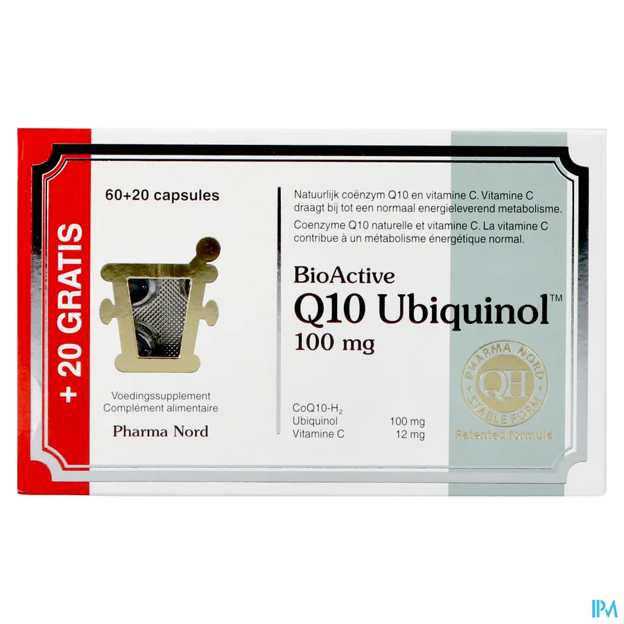 packshot van Pharma Nord Bioactive Q10 100mg Promo 60 + 20 capsules