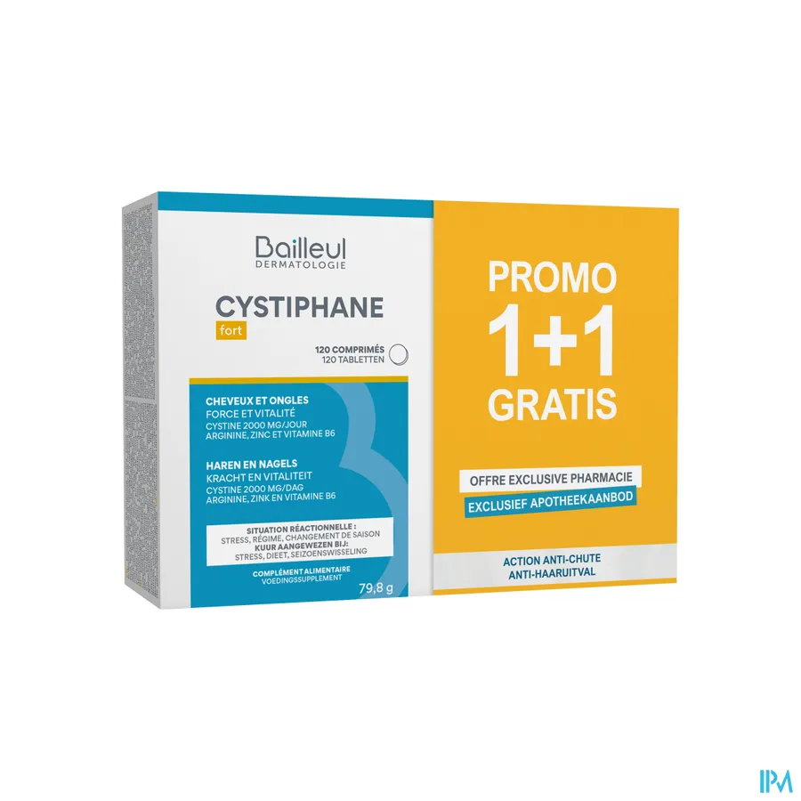 packshot van Cystiphane 120 Tabletten Duo Pack 1+1 Gratis