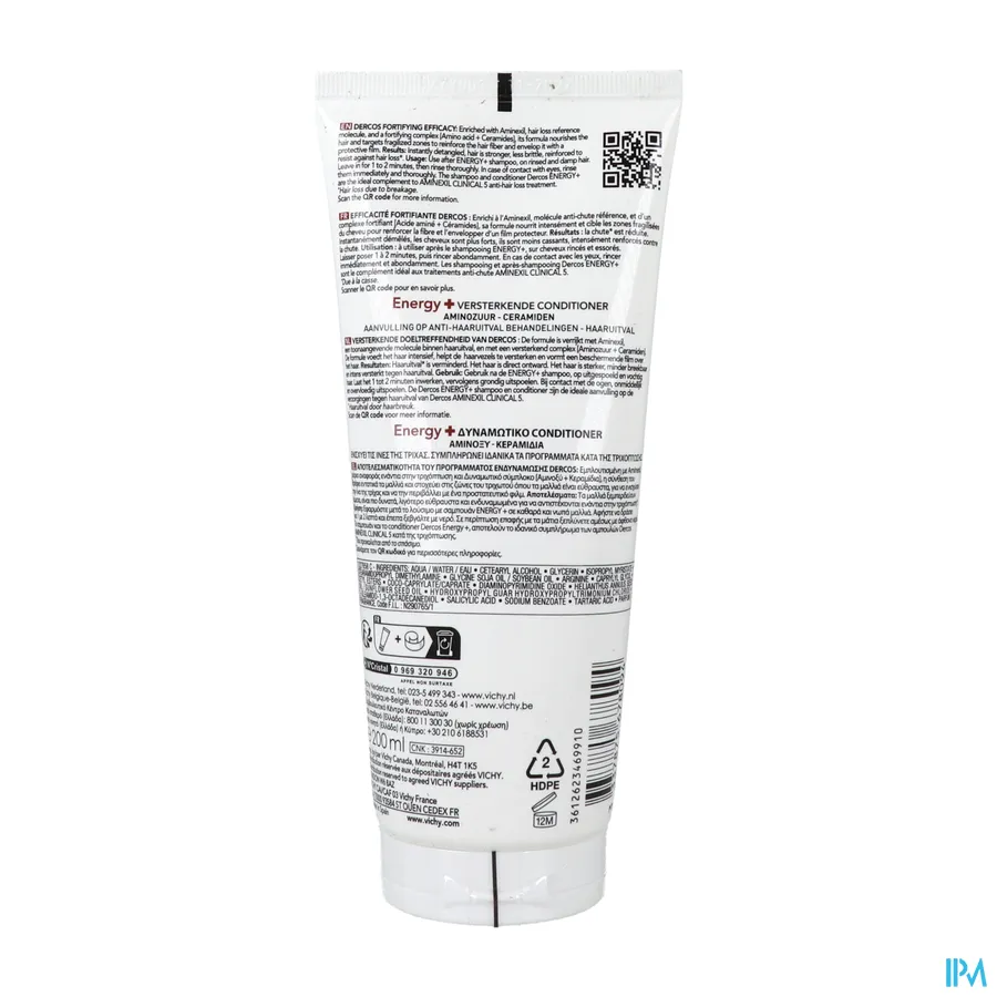 packshot van Vichy Dercos Energy+ Versterkende Conditioner 200 ml