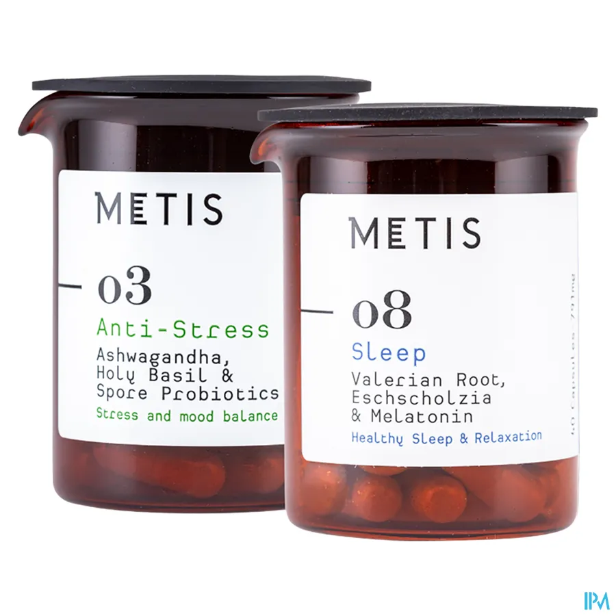 productshot van Metis Sleep 08 & A/stress 03 Duo V-caps 30x2