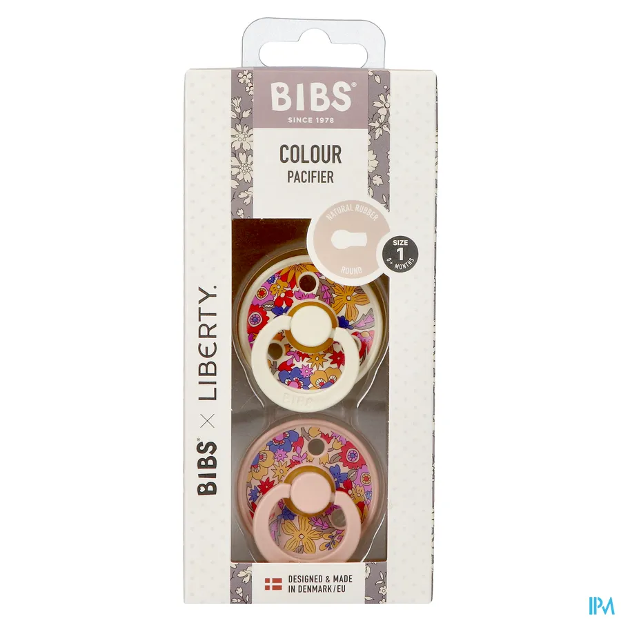 packshot van Bibs 1 Fopspeen Duo Liberty Garden Blossom Blush 2