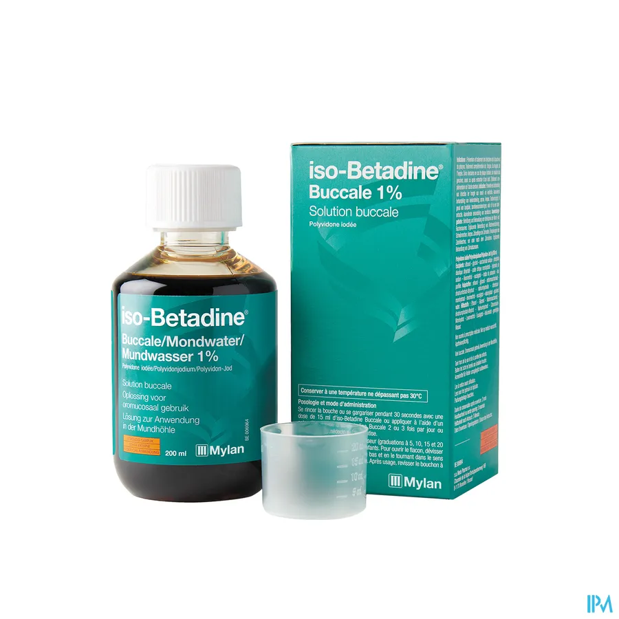packshot van Iso-Betadine Mondspoeling 200ml