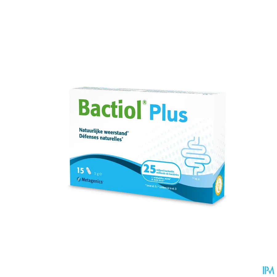 packshot van Bactiol Plus 15 Capsules