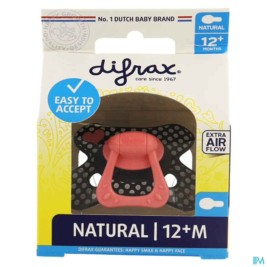 packshot van Difrax Fopspeen Natural 12m+