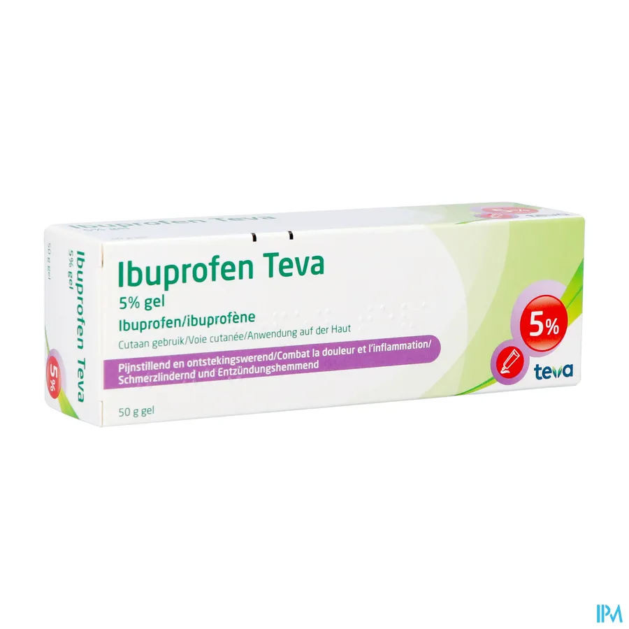 packshot van Ibuprofen Gel Teva Tube 50 g