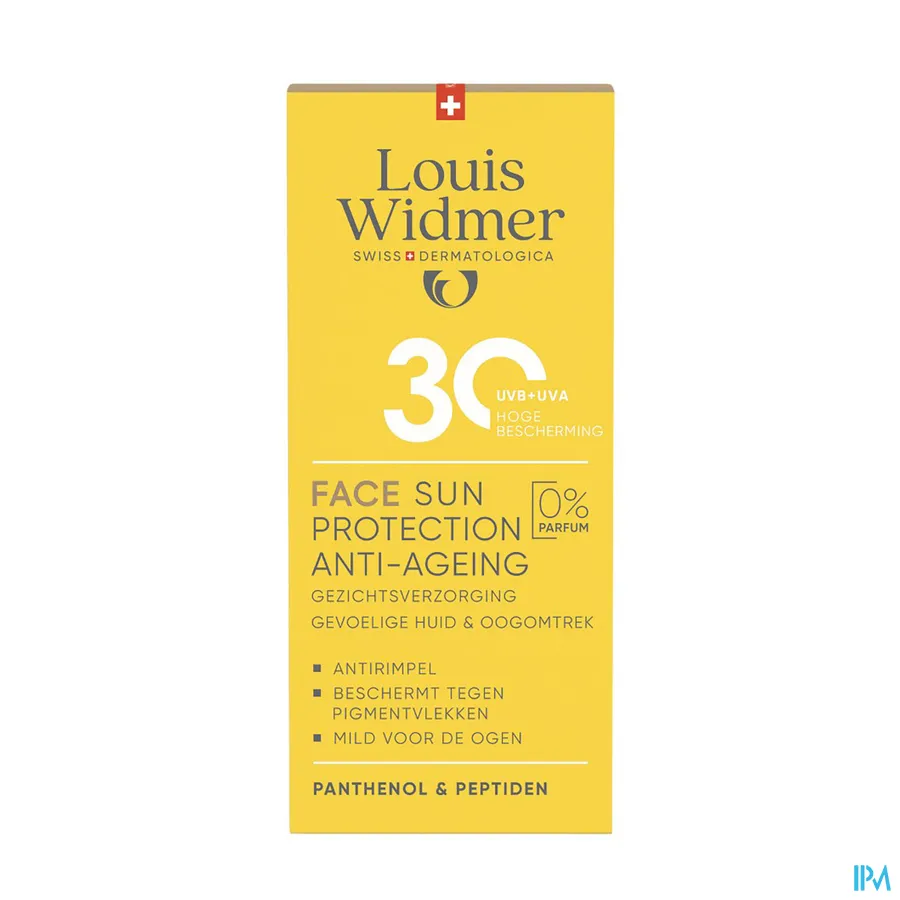 packshot van Widmer Face Sun Protection Anti-ageing 30 Zonder Parfum 50 ml