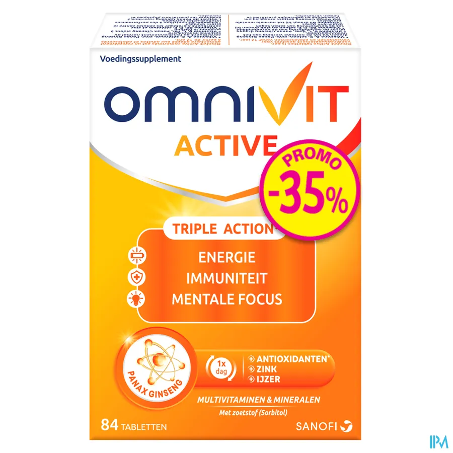 packshot van Omnivit Active 40Mg Comp 84 Promo -35%