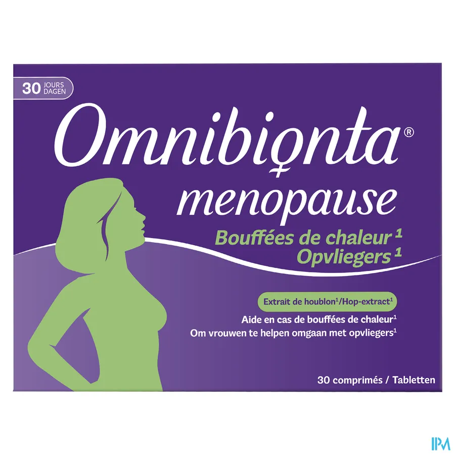 packshot van Omnibionta Menopauze Opvliegers 30 tabletten
