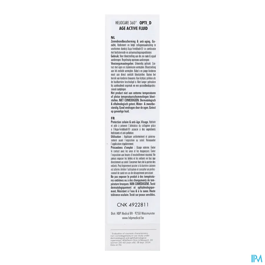 packshot van Heliocare 360° Age Active Fluid SPF50 Tube 50 ml