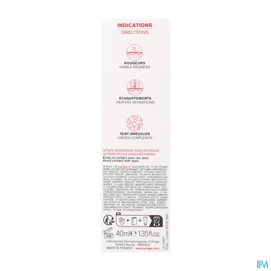 packshot van Uriage Roseliane CC Crème SPF50+ Light 40 ml