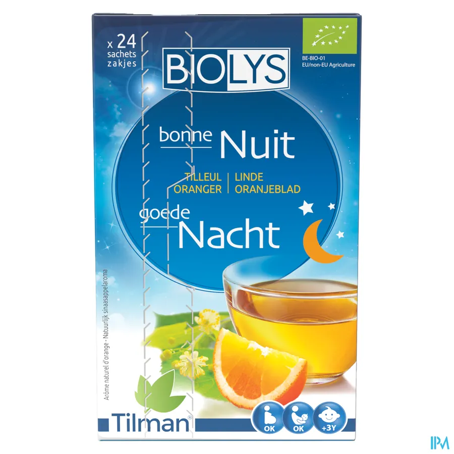 packshot van Tilman Biolys Nacht Linde-Oranjeblad 24 zakjes