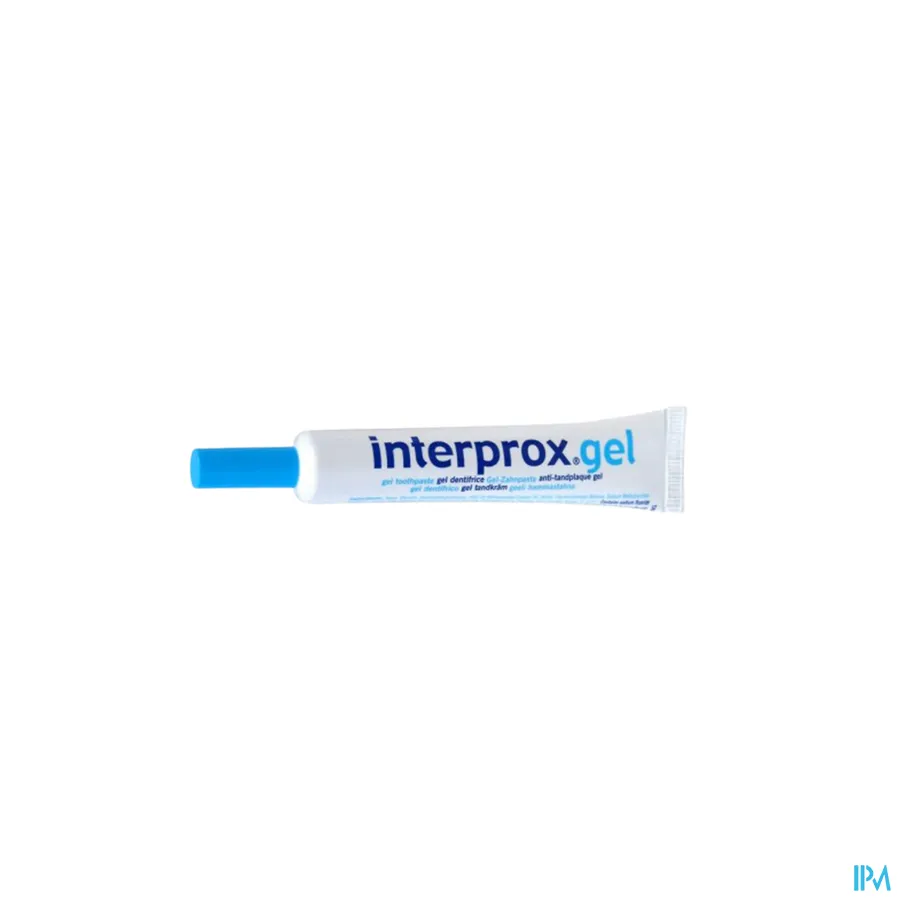 packshot van Interprox Gel Anti-Tandplak Geltandpasta voor Interproximale Ruimtes Tube 20 ml