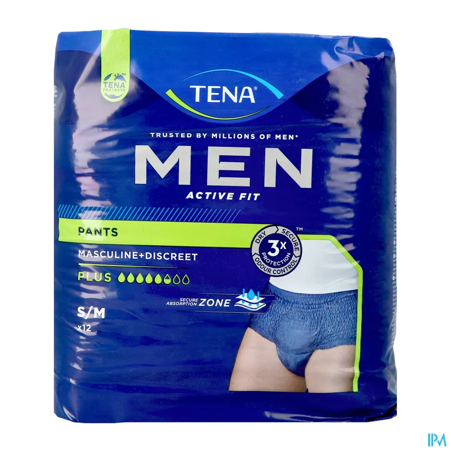 packshot van TENA Men Active Fit Pants Plus S/M - 12 stuks