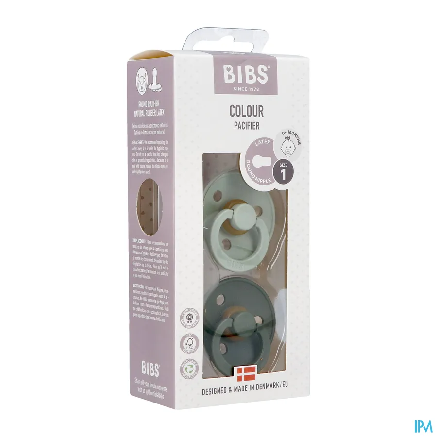 packshot van Bibs Fopspeen Duo Sage/Hunter Green 0-6 2 stuks