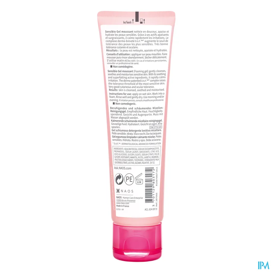 packshot van Bioderma Sensibio Schuimende Reinigingsgel 45 ml