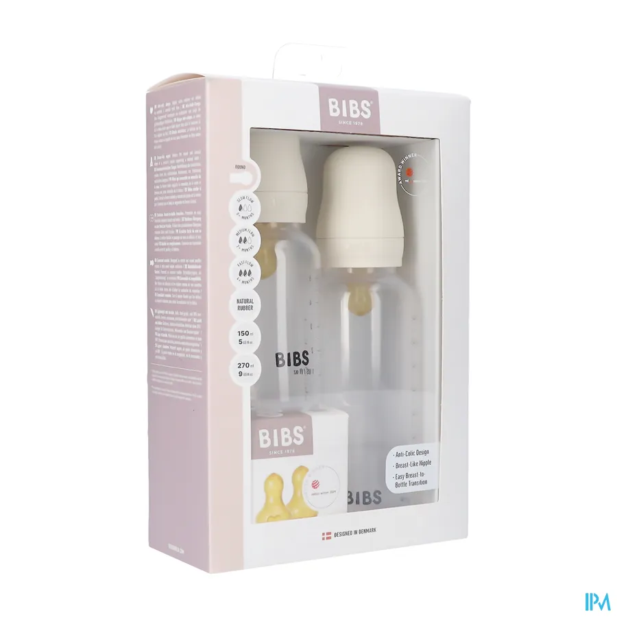 packshot van Bibs Zuigfles Grow&flow Combipack Ivory