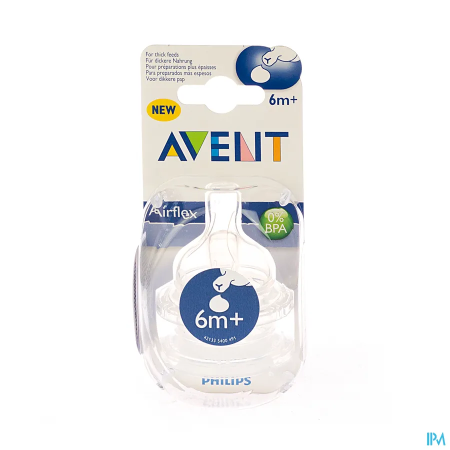 packshot van Avent speen dikkere pap silicone 2 stuks