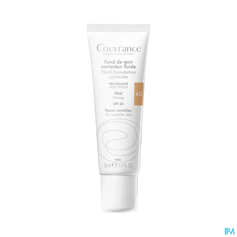productshot van Avène Couvrance Corrigerende Vloeibare Foundation 4 Miel 30 ml