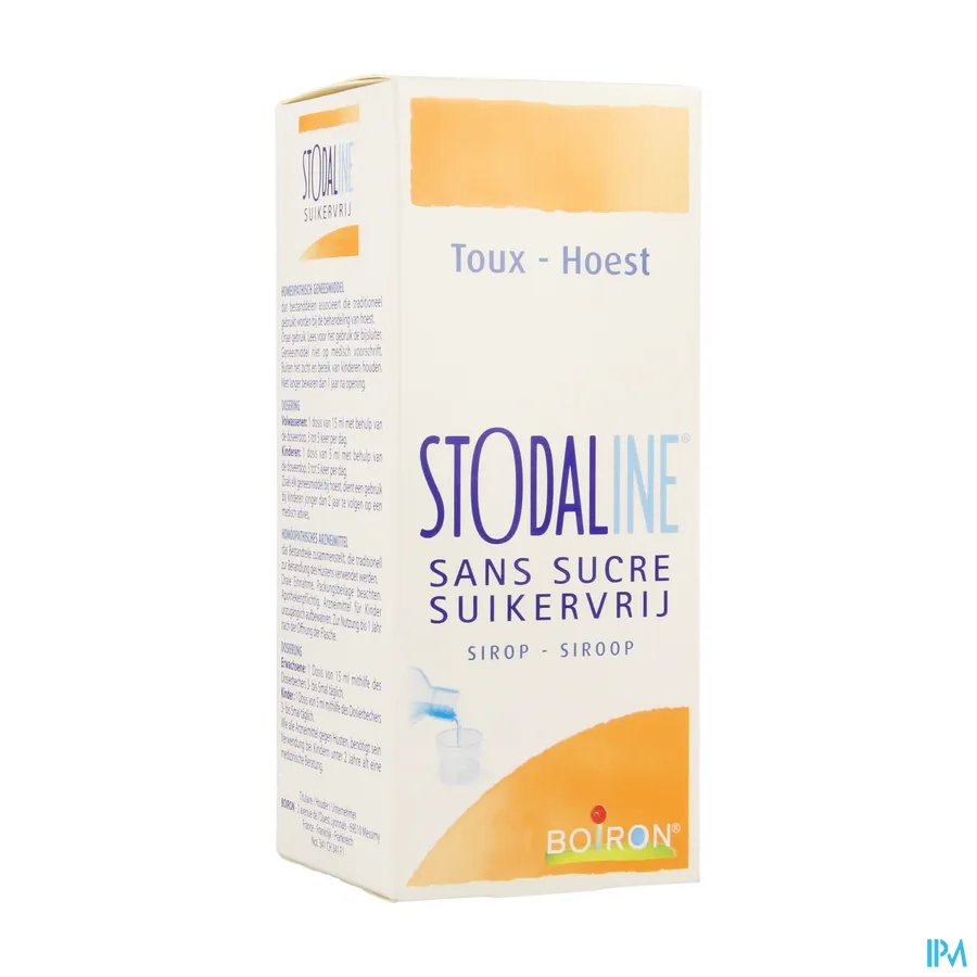 packshot van Stodaline bij Hoest Suikervrije Siroop 200 ml