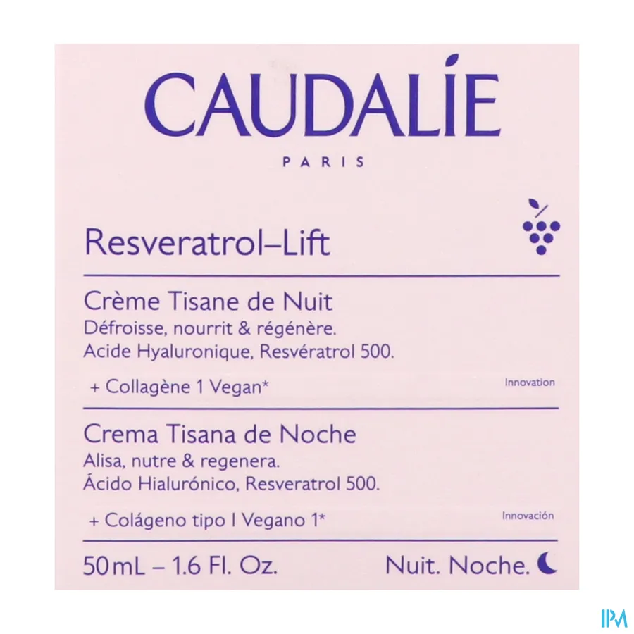packshot van Caudalie Resveratrol-Lift Crème Nachtthee 50 ml