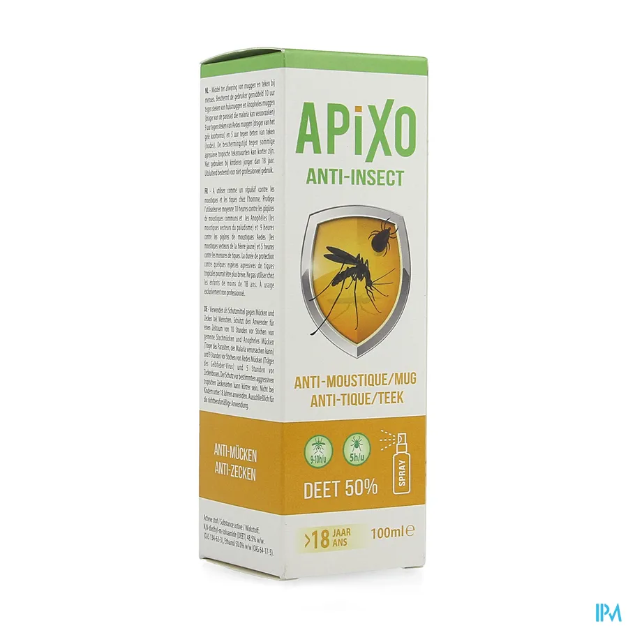 packshot van Apixo Anti-Insect DEET 50% Spray 100 ml