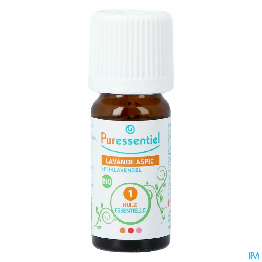 packshot van Puressentiel Bio Essentiële Olie van Spijklavendel 10 ml